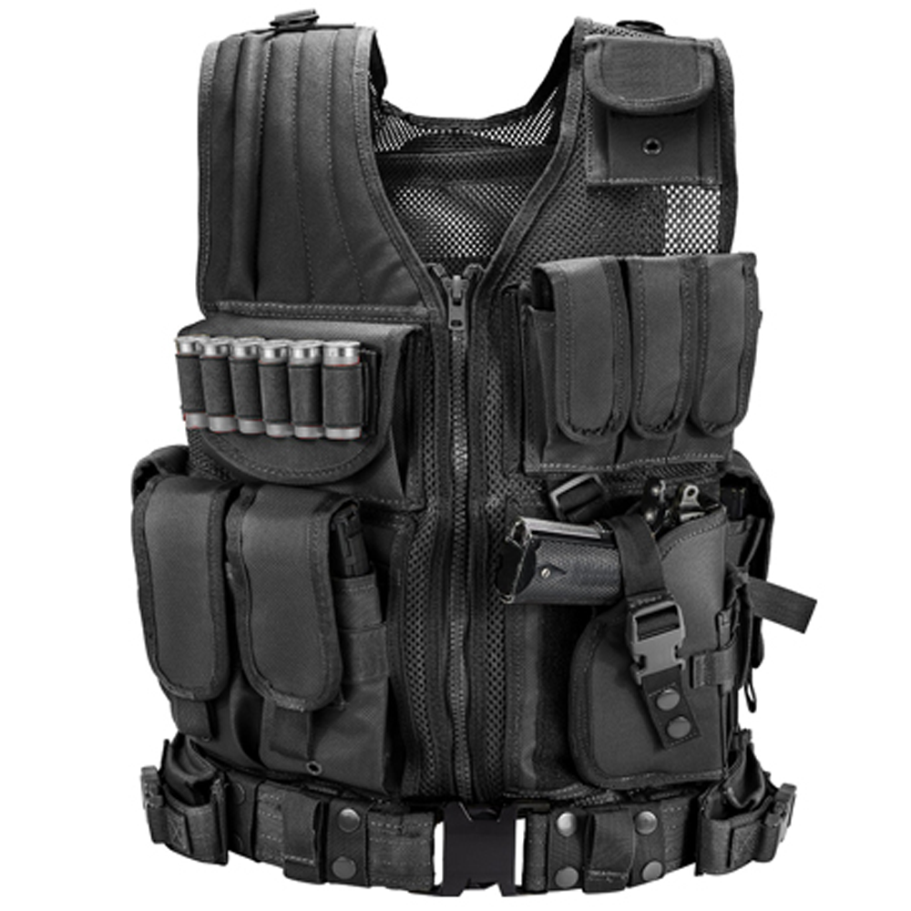 Black Deluxe Tactical Vest Husky Extra Large Galati Gear available