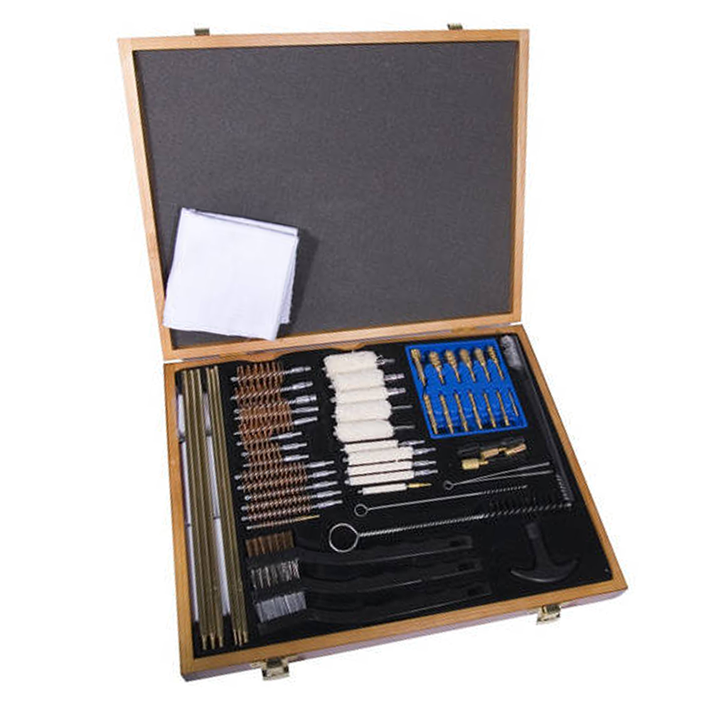 Gunmaster Universal Select Deluxe Gun Cleaning Kit Wooden Case DAC