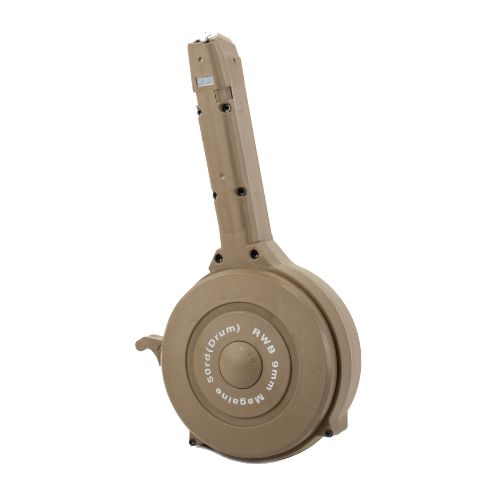 50rd Magazine for 9mm Glock 17 and 19 - Tan - RWB
