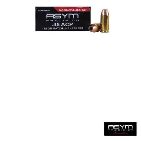 .45 ACP National Match Target Nosier - 185 Grain 50 Rounds - ASYM Ammo