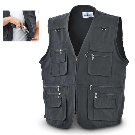 Tactical Concealment Vest for Handguns - Black - Blue Stone Safety ...