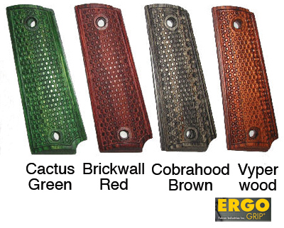 * Deluxe Wood 1911 Grip 45 Auto - Copperhead Brown - Ergo Grips