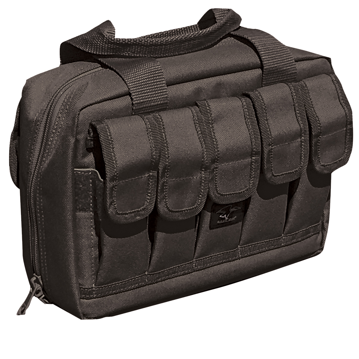 Double Pistol Case with 10 Outside Mag Pockets Black