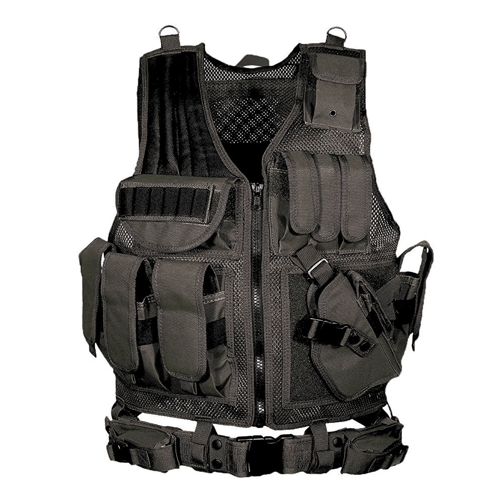 Deluxe Tactical Vest Black Standard Galati Gear available at Galati