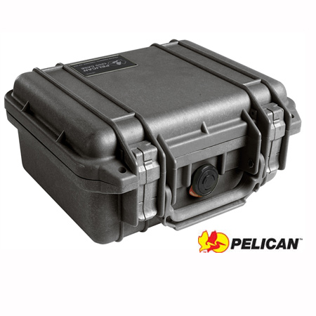 Pelican 1200 Hard Gun Case Black Pick N Pluck Foam - 10.6 x 9.6 x 4.8