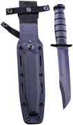 Black Kabar Fighting Utility Knife - Straight Edge - Kydex Sheath - Ka-bar