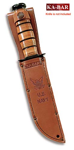 Brown Leather Replacement Sheath For 7 Inch Blades US Navy - Ka-bar