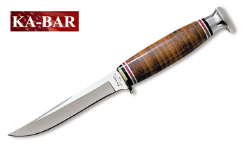 Stacked Leather Hunter Knife - Little Finn - Ka-bar