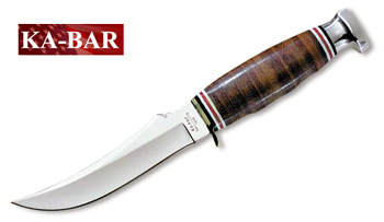 Stacked Leather Hunter Knife - Skinner - Ka-Bar