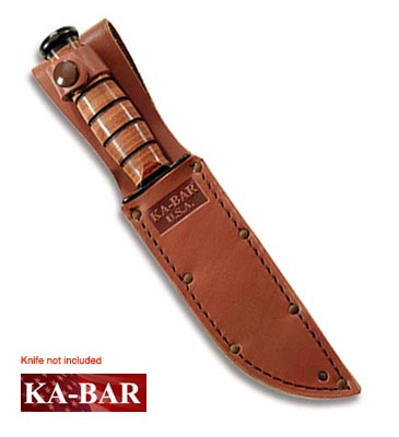 Brown Leather Replacement Sheath for 5.25 Inch Blades USA Logo Ka-bar