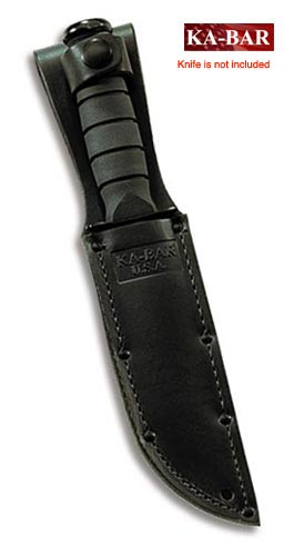 Black Leather Replacement Sheath For 5.25 Inch Blades USA Logo Ka-bar