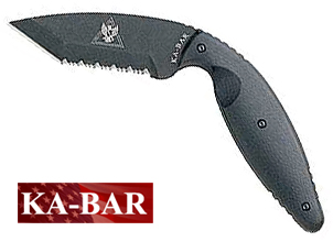 Large Kabar TDI Law Enforcement Knife - Tanto Serrated Edge - Ka-bar