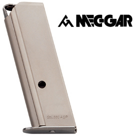 Walther PPK 380 ACP - 6 Round Buttplate Mag - Nickel - MecGar Magazine