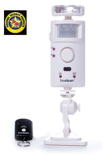 Motion Detector Alarm with Strobe Light and Door Chime - PS Products