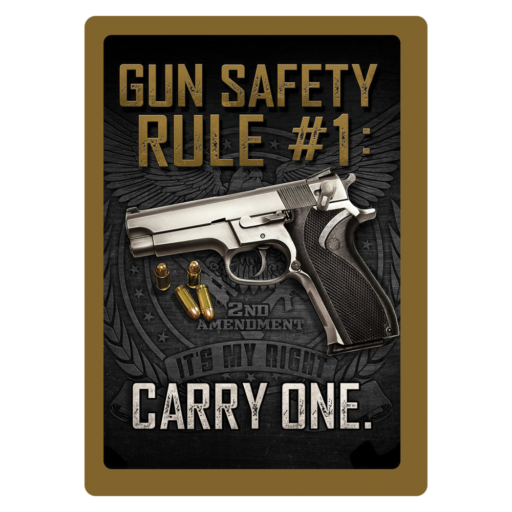 **Gun Safety Rule Number 1 12x17 Tin Warning Sign