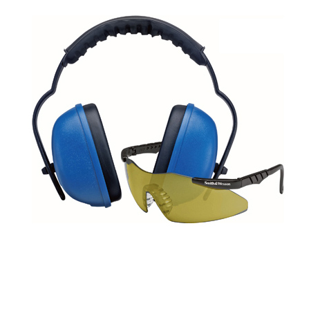 * Shooters Safety Value Pack Yellow Wrapps Blue Earmuffs - Silencio