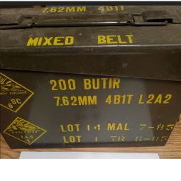 7.62 Belt Ammunition - Metal Can of 200 - Includes Ammo - Non-Sealed