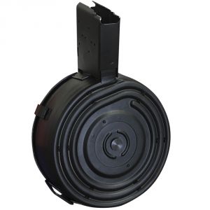 AR-15 7.62x39 75rd Steel Drum Magazine - Black - RWB