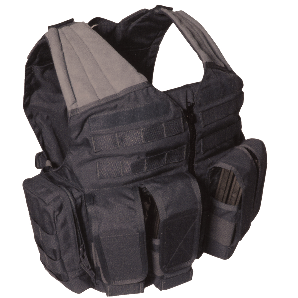 **Tactical Zip Vest MOLLE Plate Carrier Black - Uncle Mike Bushnell ...