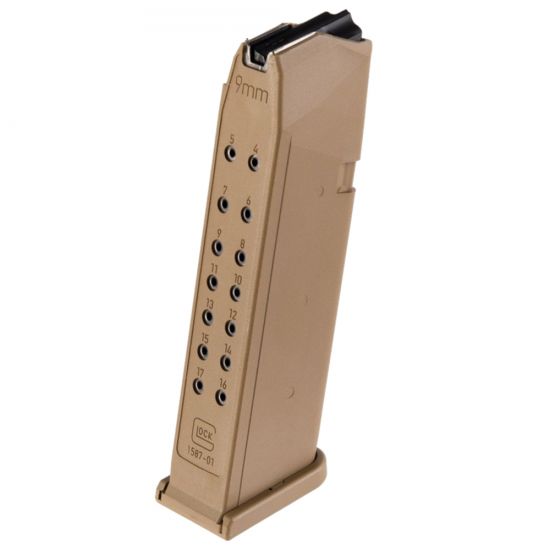 Glock+17+19x+34+9mm+17+Round+Factory+Magazine+-+Coyote+Tan