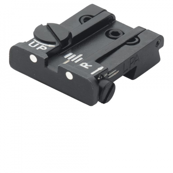1911+Colt+70-90+Series+Rear+Adjustable+Sight+-+White+Twin+Dot+-+TPU+LPA+Sights