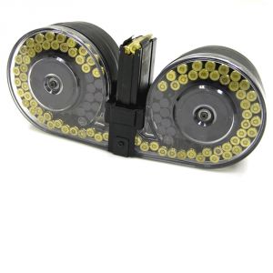 **AR10B Beta 100 Round Magazine Drum C-MAG System - Clear Cover