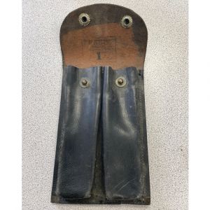 Vintage Double SMG-Steyr Magazine Pouch - Black Leather
