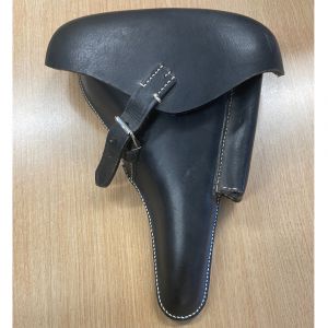 Leather German Luger P08 Holster with Angled Strap