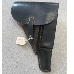 Original German WWII Walther P38 Black Leather Holster Softshell - BML44 Marking