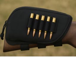Buttstock Ammo Pouch and Cheek Piece  with Zipper Pouch - Black - Galati Gear