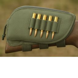 Buttstock Ammo Pouch with Cartridge Loops and Cheek Piece - Olive Drab - Galati Gear