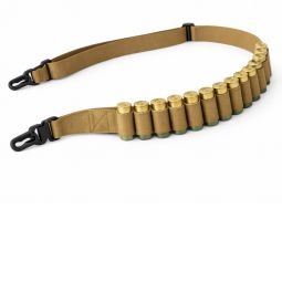 Shotgun Ammo Sling with Hook Clips - Holds 15 Rounds - Coyote Brown - Galati Gear