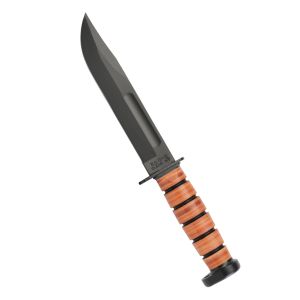 Dog Heads Classic Kabar Utility Knife with Leather Pirate Sheath - Ka-Bar Knives