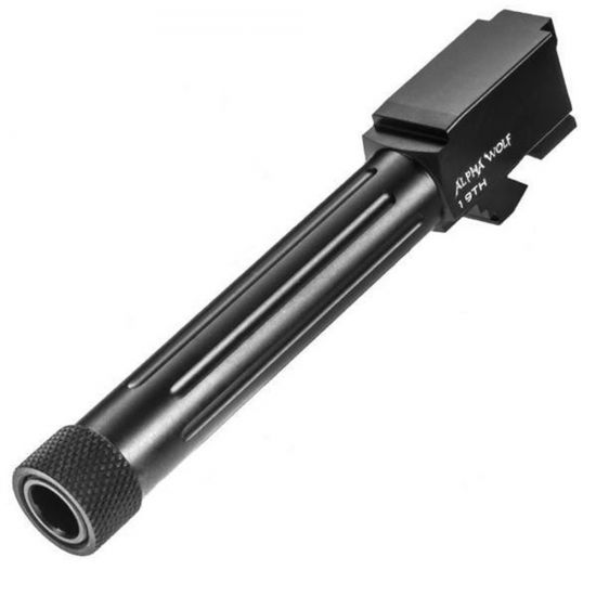 AlphaWolf+Barrel+for+Glock+19+26+9mm+Gen+1-5+Threaded+1%2F2+x+28+-+Lone+Wolf