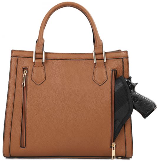 Tote+Style+Conceal+Carry+Purse+with+Holster+-+Brown+-+CCW+NcStar