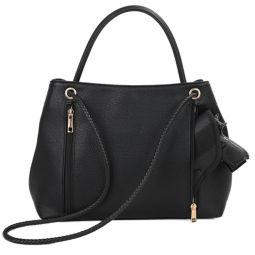 Concealment Purse with Front Braids and Holster - Black - NcStar