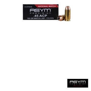 **.45 ACP National Match Target Nosier - 185 Grain 50 Rounds - ASYM Ammo