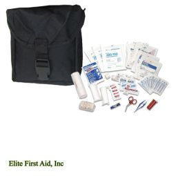 Platoon 61 Piece First Aid Kit Black with MOLLE Straps - Elite First Aid
