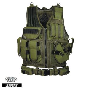 **Deluxe Tactical Vests with Pistol Belt - Olive Drab - UTG Leapers
