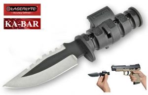 **Pistol Bayonet Mini Survival Knife - Serrated Blade - LaserLyteKabar